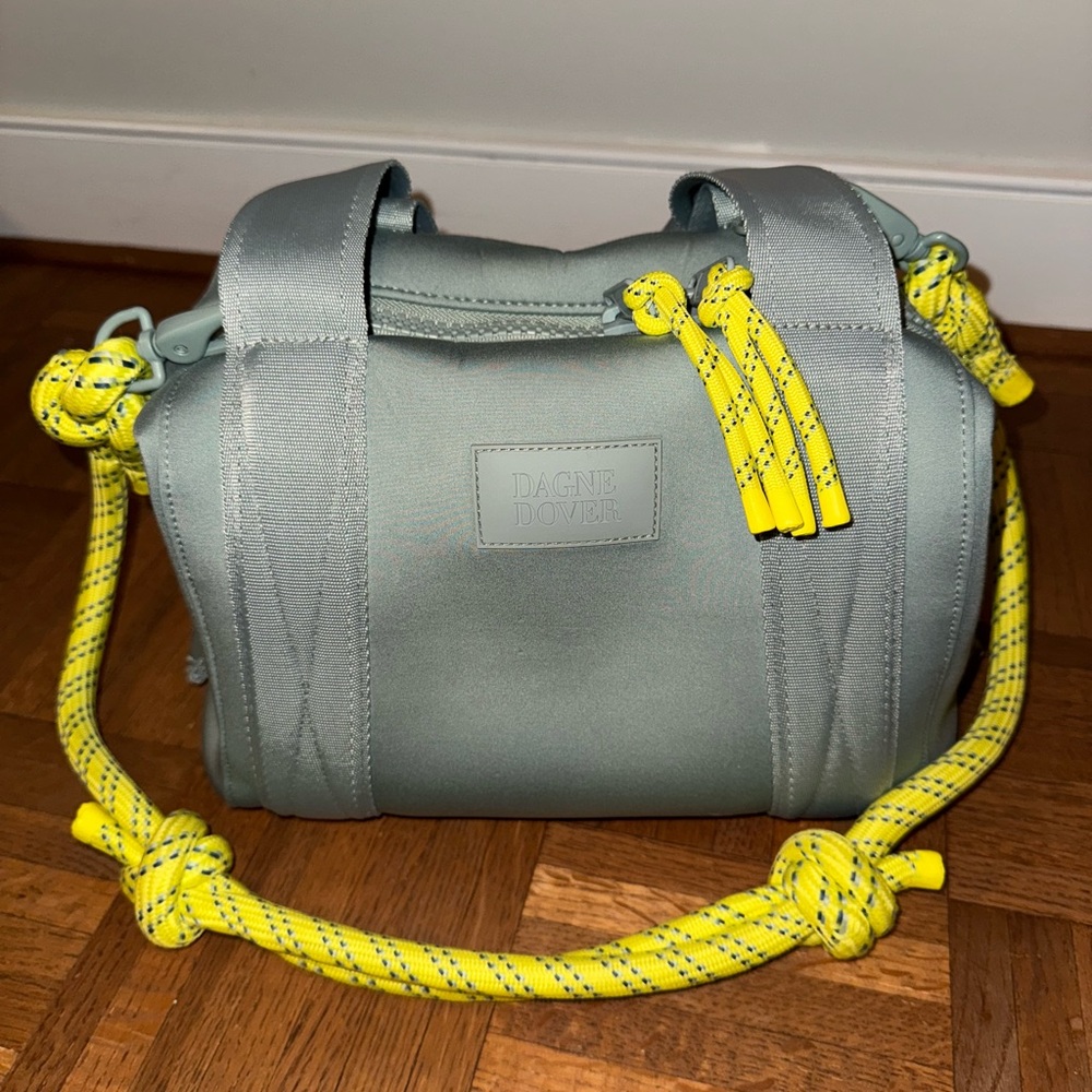 RARE: Dagne Dover small Bag in SEA MIST with Yellow Rope Strap